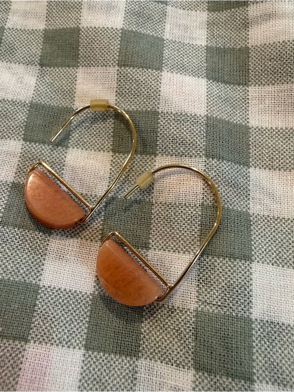 & Other Stories Gold color Earrings with Peach Stone Accents